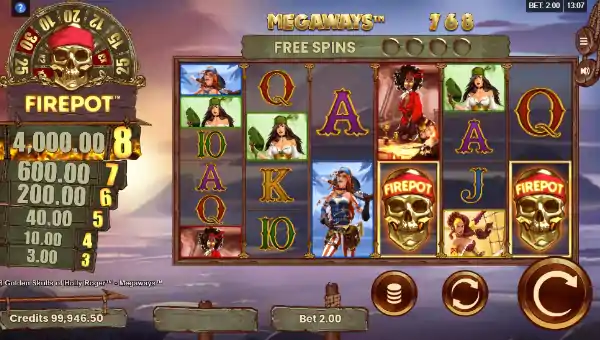 8 Golden Skulls of Holly Roger Megaways