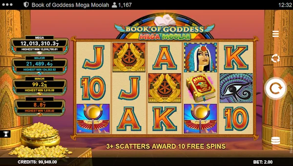 Book of Goddess Mega Moolah
