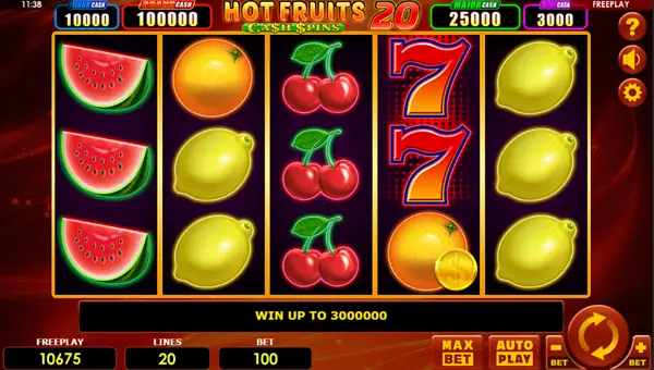 Hot Fruits 20 Cash Spins